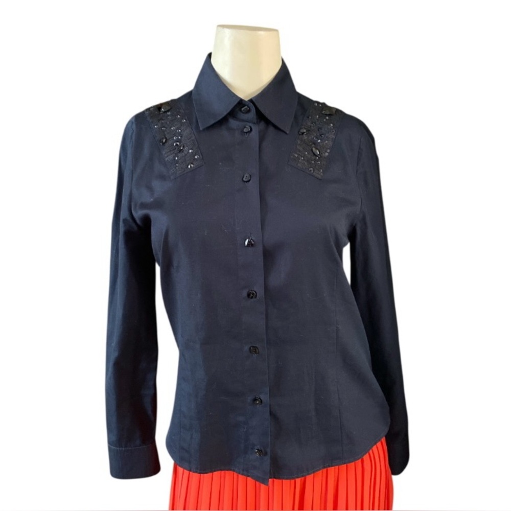 Manuel Sparkle Sequin Shirts for Women 100% cotton, black, Italy